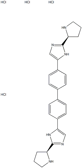 1H-咪唑, 5,5'-[1,1'-联苯]-4,4'-双[2-(2S)-2-吡咯烷盐酸盐 (1:4)